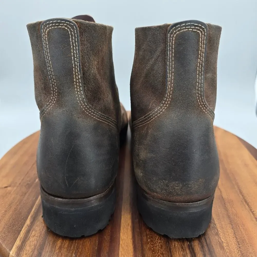 SM Wholesale Boots Mens 9 Brown Leather Combat Army Military Roughout Lace Up